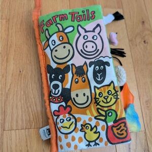 Jellycat Orange Farm Animal Book-Cat tail missing